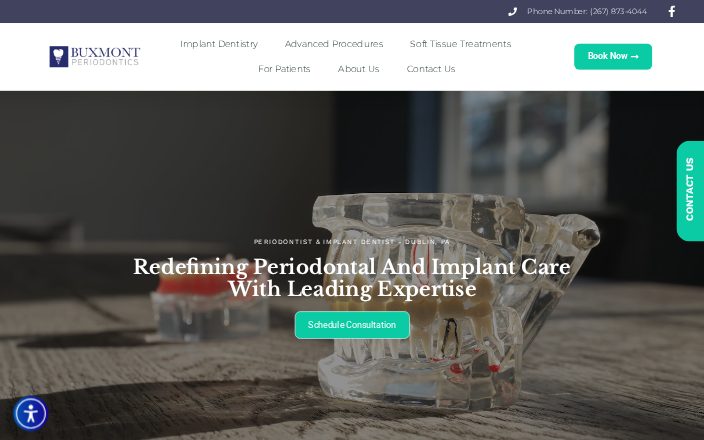 Buxmont Periodontics: the website Dental Space built, Dublin, PA