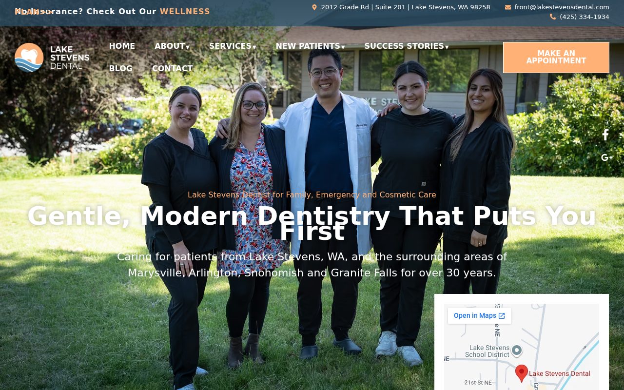 Lake Stevens Dental: the website Dental Space built, Lake Stevens, WA