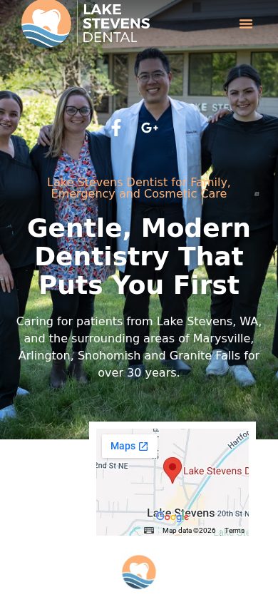 Lake Stevens Dental on a phone