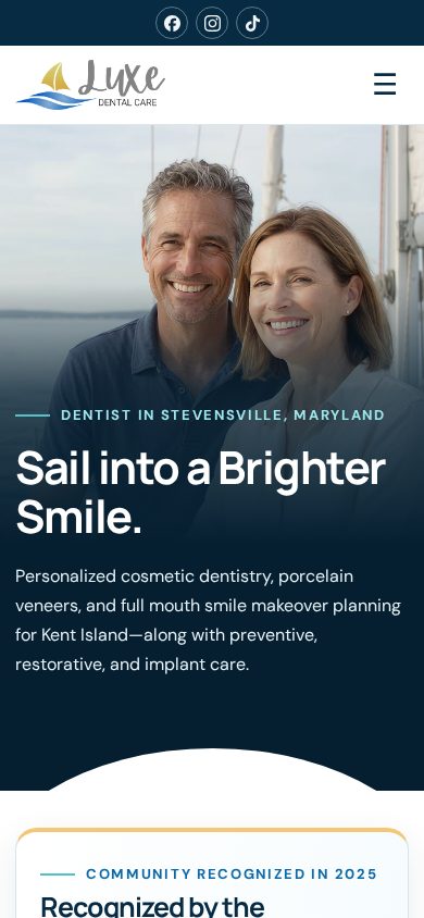 Luxe Dental Care on a phone