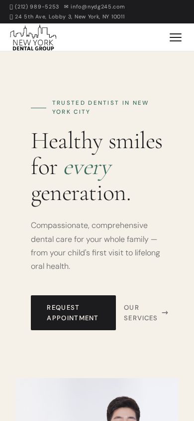 New York Dental Group on a phone